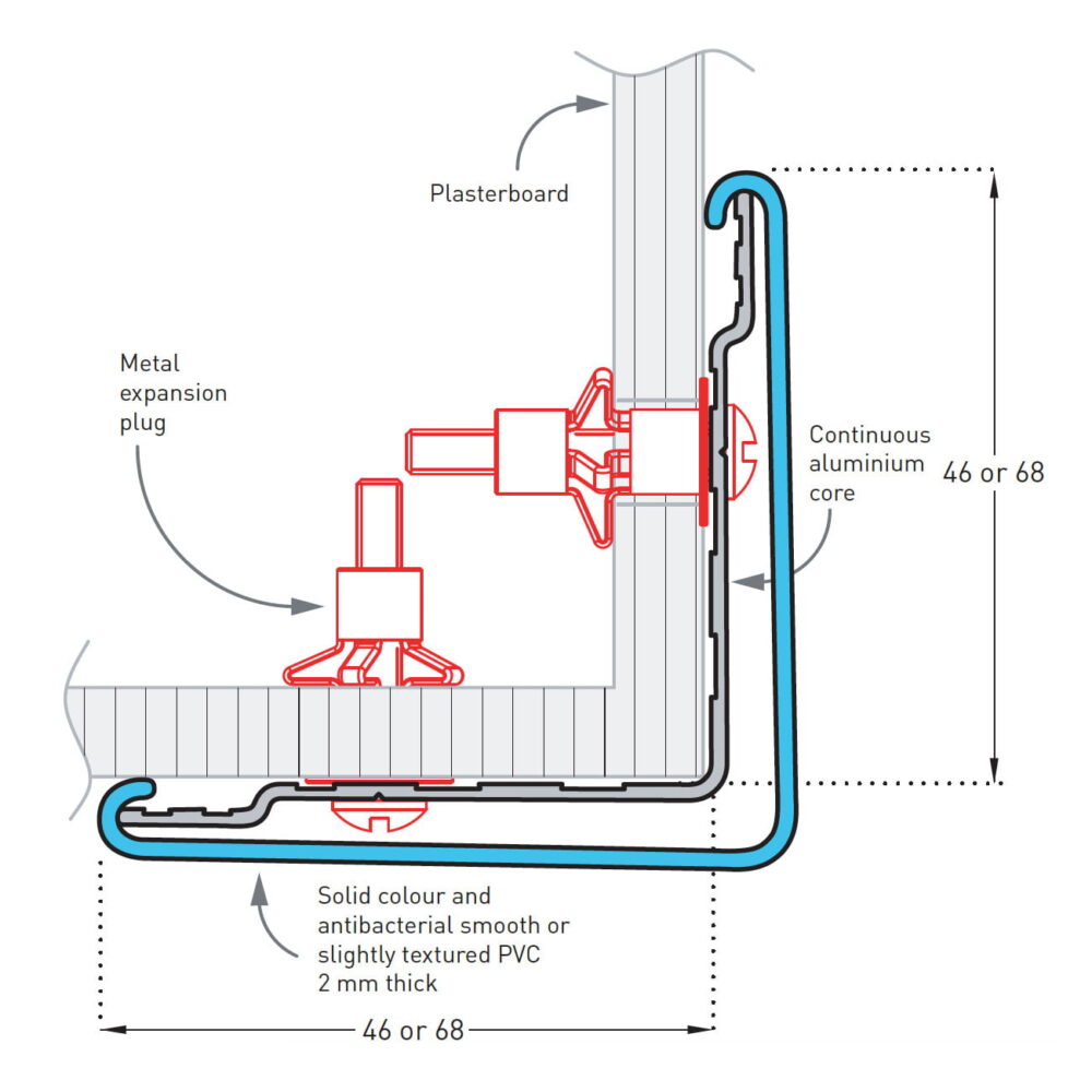 Hoekbeschermer SPM Combo Corner 75 50 Detail tekening