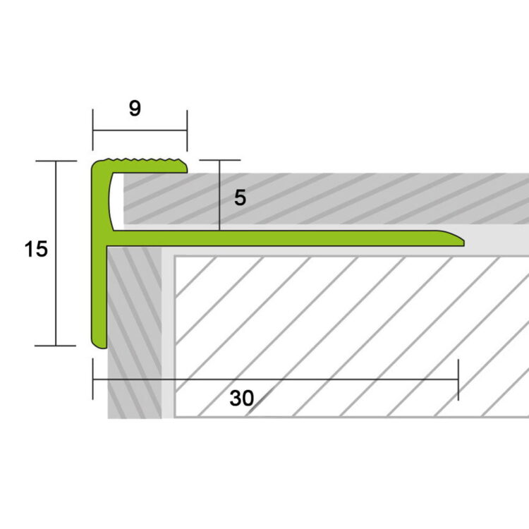 Prostep F-profiel tekening 30x5