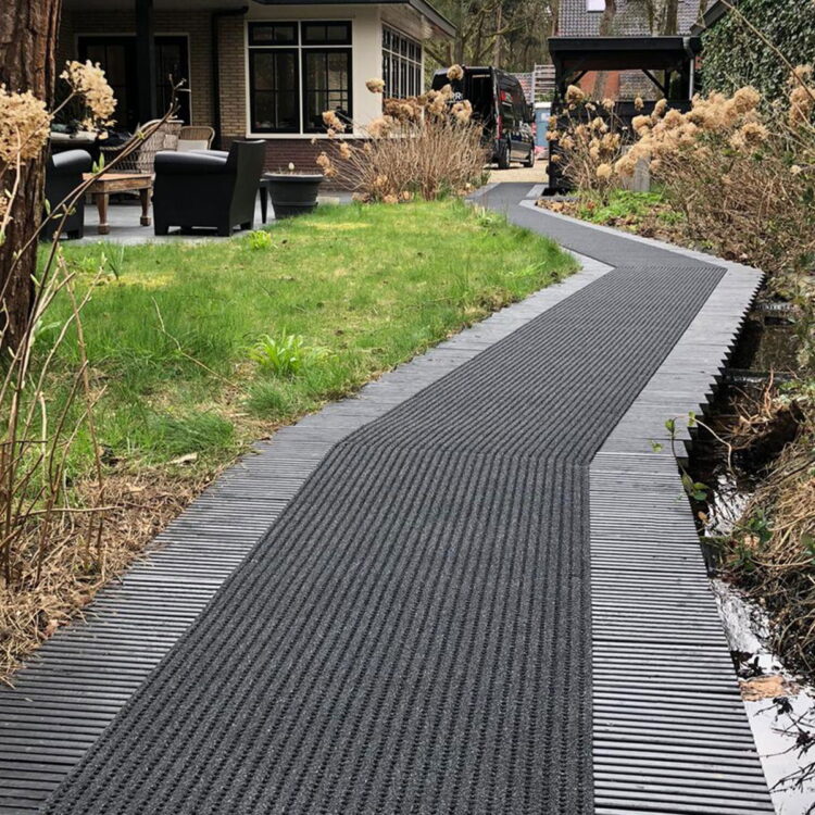 R13 Granulaat Design Zwart antislip mat