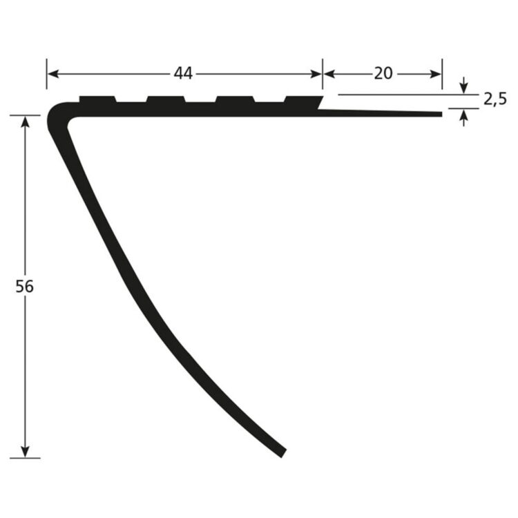 PVC Trapneus N44/56R tekening