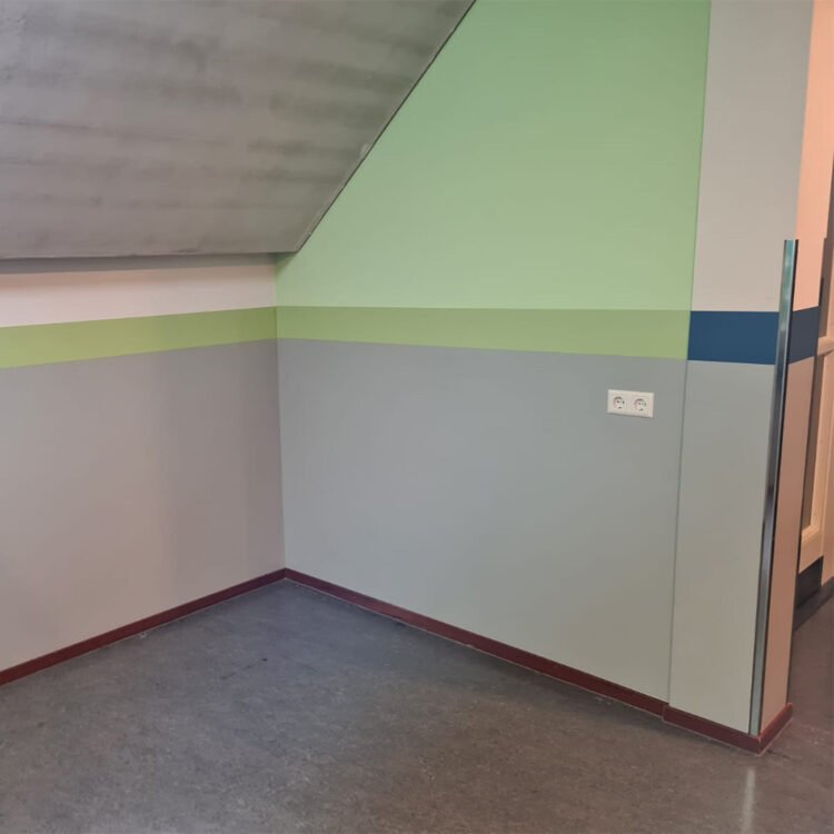 Heeze onderwijsinstelling wandbescherming installatie