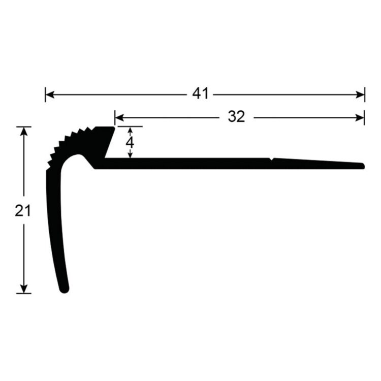 Trapneus met rand 4mm 3MPRO13863 tekening