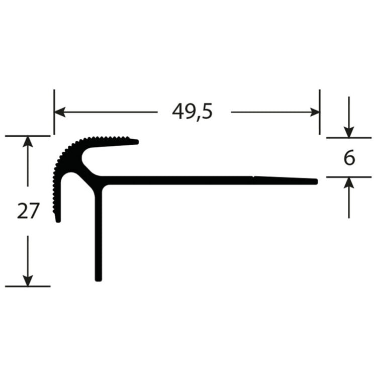 Trapneus dubbele rand 6 mm 3MPRO1606 tekening