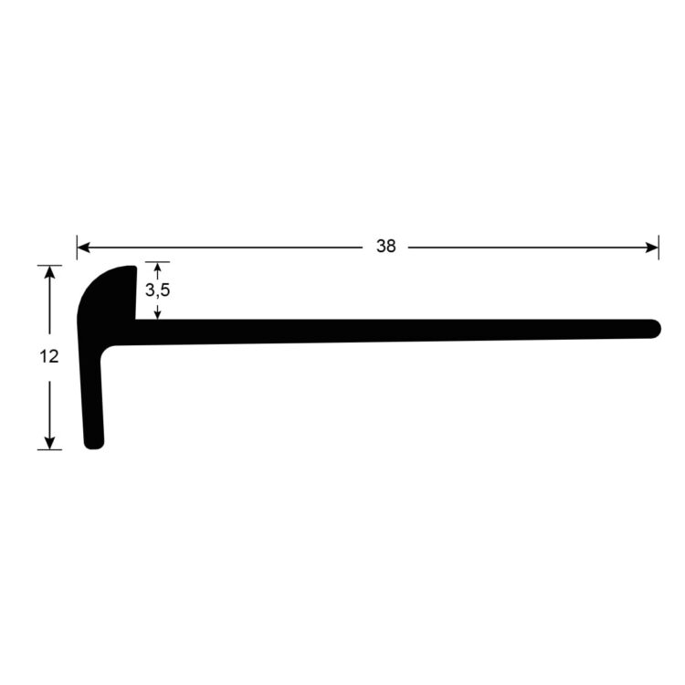 Trapneus met rand 3,5 mm 3MPRO16303 tekening
